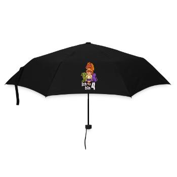 Geburtstagsshirt Bauernhof - 4 Geburtstag Junge - Regenschirm (klein) - Schwarz - Vorne