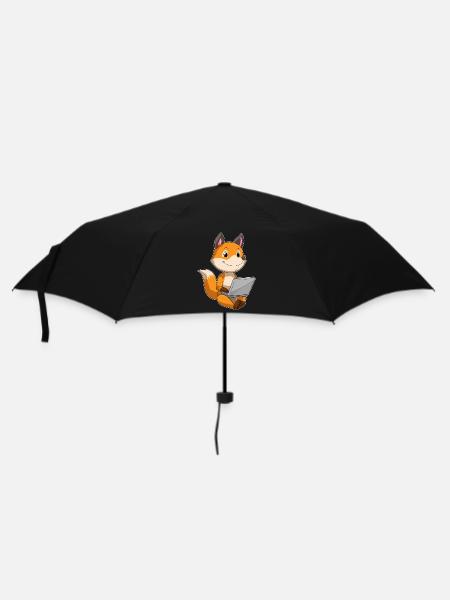 Fuchs Laptop - Regenschirm (klein) - Schwarz