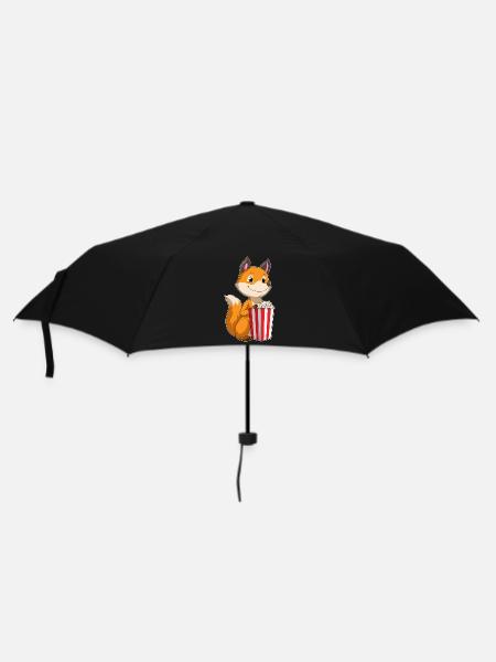 Fuchs Popcorn - Regenschirm (klein) - Schwarz