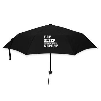 EAT SLEEP BATON TWIRLING REPEAT FUNNY SARCASTIC - Regenschirm (klein) - Schwarz - Vorne