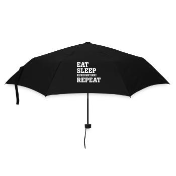 EAT SLEEP BARBERSHOP MUSIC REPEAT FUNNY SARCASTIC - Regenschirm (klein) - Schwarz - Vorne