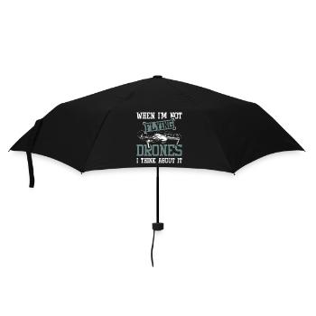 When i'm not flying drones i think about it - Umbrella (small) - black - Front