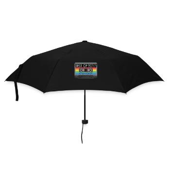 Best Of 2017 Vintage Kassette Retro Geburtstag - Regenschirm (klein) - Schwarz - Vorne