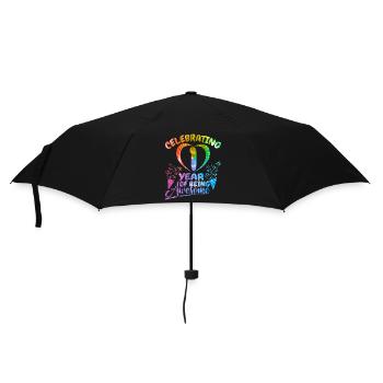 We celebrate 1 year as a fantastic - Umbrella (small) - black - Front