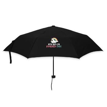 Ich bin im Inneren tot Einhorn - Regenschirm (klein) - Schwarz - Vorne