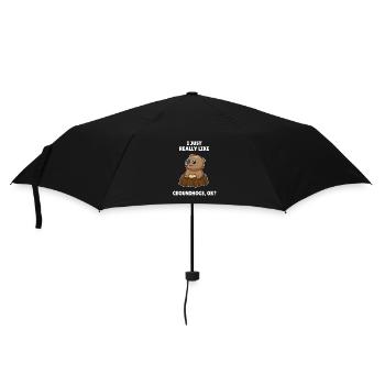 Funny Groundhog I Just Really Like Groundhogs OK - Umbrella (small) - black - Front