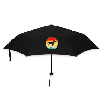 Hund Retro - Regenschirm (klein) - Schwarz - Vorne