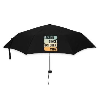 Born October 1962 60 years 60s 60th birthday - Umbrella (small) - black - Front