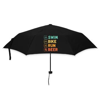 Schwimmen Radfahren Laufen Bier Triathlon Athlet - Regenschirm (klein) - Schwarz - Vorne