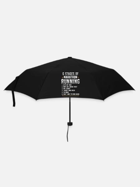 6 Etappen Des Marathonlaufs Marathonbekleidung - Regenschirm (klein) - Schwarz