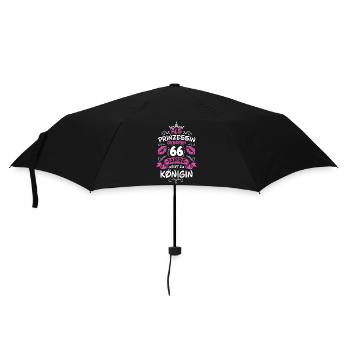 Als Prinzessin Geboren 66 Geburtstag Frau Mama - Regenschirm (klein) - Schwarz - Vorne