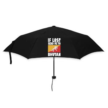 Bhutan Flag Saying - Umbrella (small) - black - Front