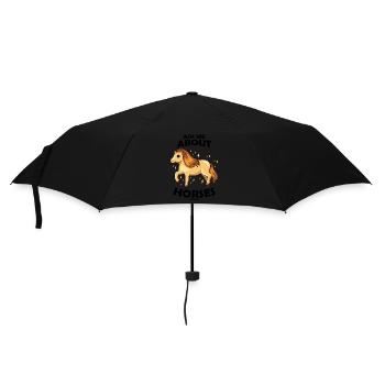 Ask Me About Horses - Umbrella (small) - black - Front