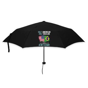 Halb Amerikaner Halb Brasilianer - Regenschirm (klein) - Schwarz - Vorne