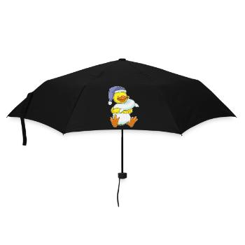 Ente Schlafen Kissen - Regenschirm (klein) - Schwarz - Vorne