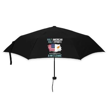 Halb Amerikaner Halb Zyprer - Regenschirm (klein) - Schwarz - Vorne