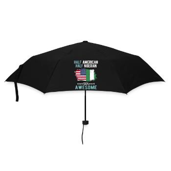 Halb Amerikaner Halb Nigerianer - Regenschirm (klein) - Schwarz - Vorne