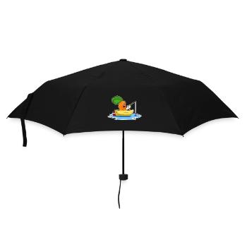 Karotte Angler Angelrute Angeln - Regenschirm (klein) - Schwarz - Vorne