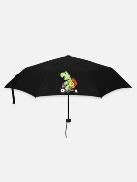 Schildkröte Fahrrad - Regenschirm (klein) - Schwarz