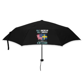 Halb Amerikaner Halb Schwede - Regenschirm (klein) - Schwarz - Vorne