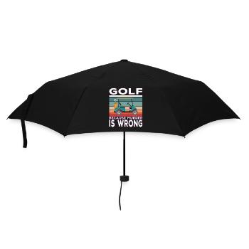 Golf because Murder is wrong Golf saying - Umbrella (small) - black - Front