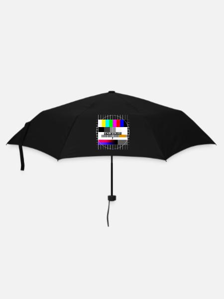Testbild Sendeschluss 80er 90er Jahre Party Kostüm - Regenschirm (klein) - Schwarz