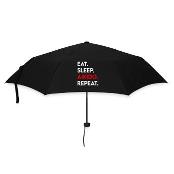 eat sleep aikido repeat - Regenschirm (klein) - Schwarz - Vorne