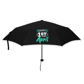 Happy 1 April April Fool's Joke Joke - Umbrella (small) - black - Front