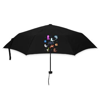 Süße Tiere in Juist - Regenschirm (klein) - Schwarz - Vorne
