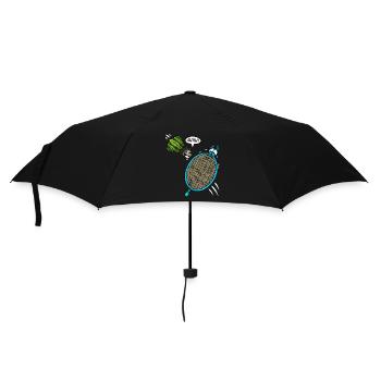 Badminton Player Shuttlecock Screaming Ahhh - Umbrella (small) - black - Front