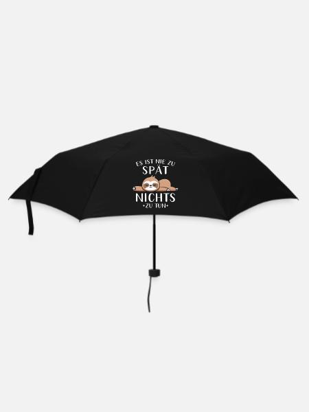 Faultier Geschenk Faultier Sprüche - Regenschirm (klein) - Schwarz