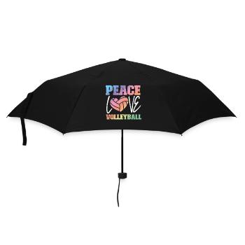 Volleyball Player Team Peace Love - Regenschirm (klein) - Schwarz - Vorne