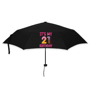 Es Ist Mein 21. Geburtstag | Sprinkles Thema | - Regenschirm (klein) - Schwarz - Vorne