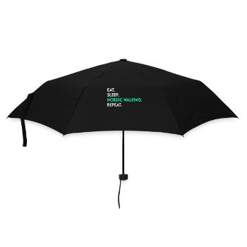 eat sleep nordic walking repeat - Umbrella (small) - black - Front