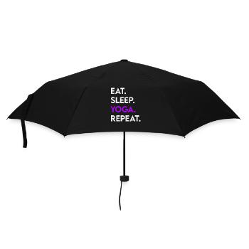 eat sleep yoga repeat - Regenschirm (klein) - Schwarz - Vorne
