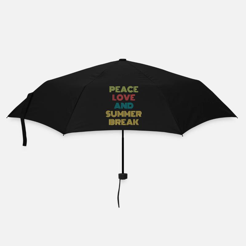 PEACE LOVE AND SUMMER BREAK - Parapluie standard - noir