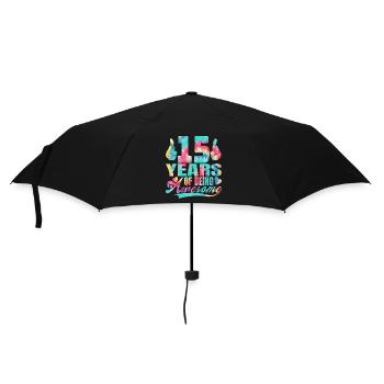 15th birthday or anniversary 15 years of being - Umbrella (small) - black - Front