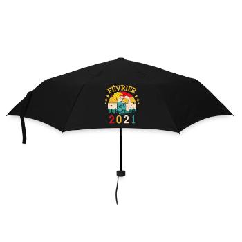 Février 2021 anniversaire idée cadeau vintage 2021 - Parapluie standard - noir - Devant