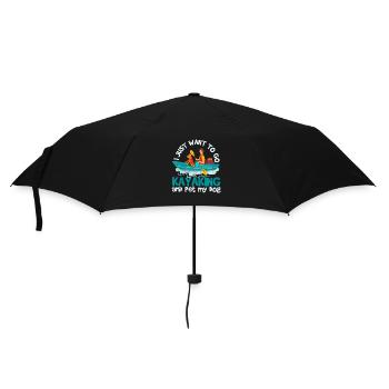 Funny kayak dogs I just want to kayak - Umbrella (small) - black - Front