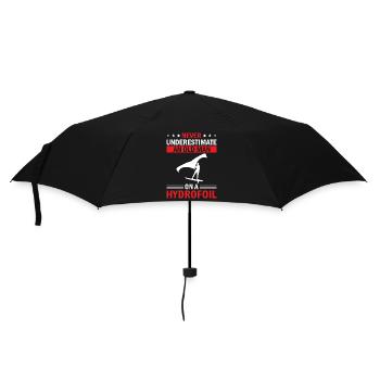 Never Underestimate An Old Man On A Hydrofoil - Wi - Umbrella (small) - black - Front