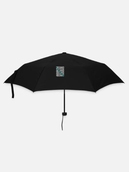 Techno - Regenschirm (klein) - Schwarz