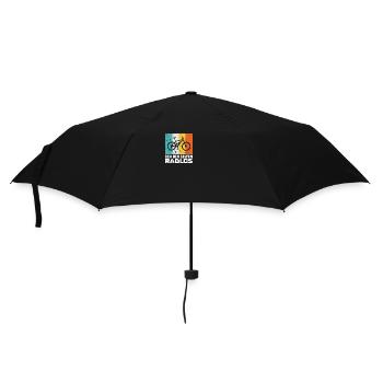 Ich bin selten Radlos Lustiges Radfahrer Fahrrad L - Regenschirm (klein) - Schwarz - Vorne