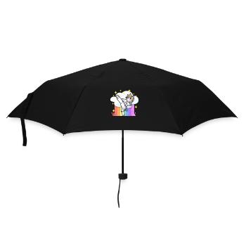 Lustige Karate Kampfsportarten Regenbogen Einhorn - Regenschirm (klein) - Schwarz - Vorne