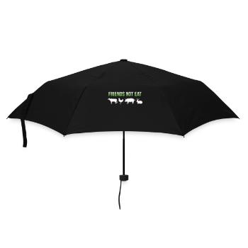Vegetarier Veganer Spruch - Regenschirm (klein) - Schwarz - Vorne