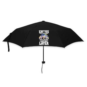Camping - Regenschirm (klein) - Schwarz - Vorne