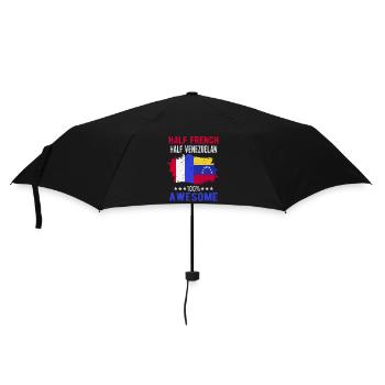Halb Franzose Halb Venezolaner - Regenschirm (klein) - Schwarz - Vorne