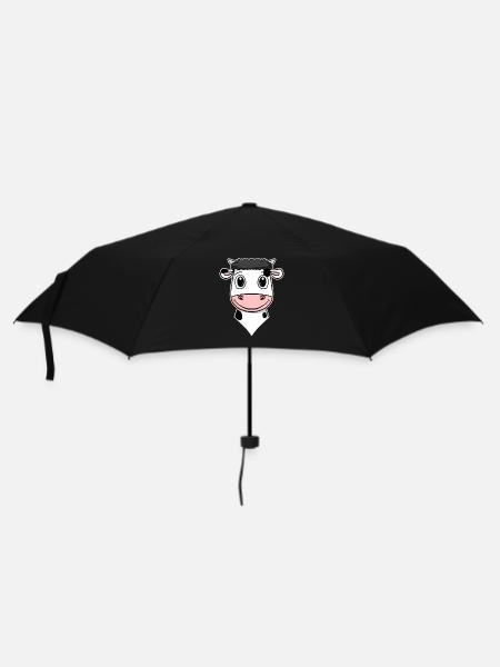 Kuh - Regenschirm (klein) - Schwarz