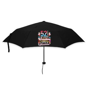 52 Jahre Sonnenschein, Gemischt Mit Einem Kleinen - Regenschirm (klein) - Schwarz - Vorne