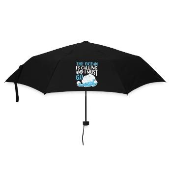 The ocean is calling and I have to go kite board surf - Umbrella (small) - black - Front