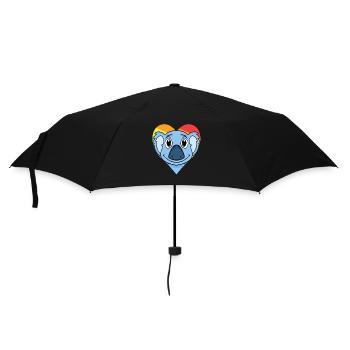 LGBT Tier Koala Regenbogen - Regenschirm (klein) - Schwarz - Vorne